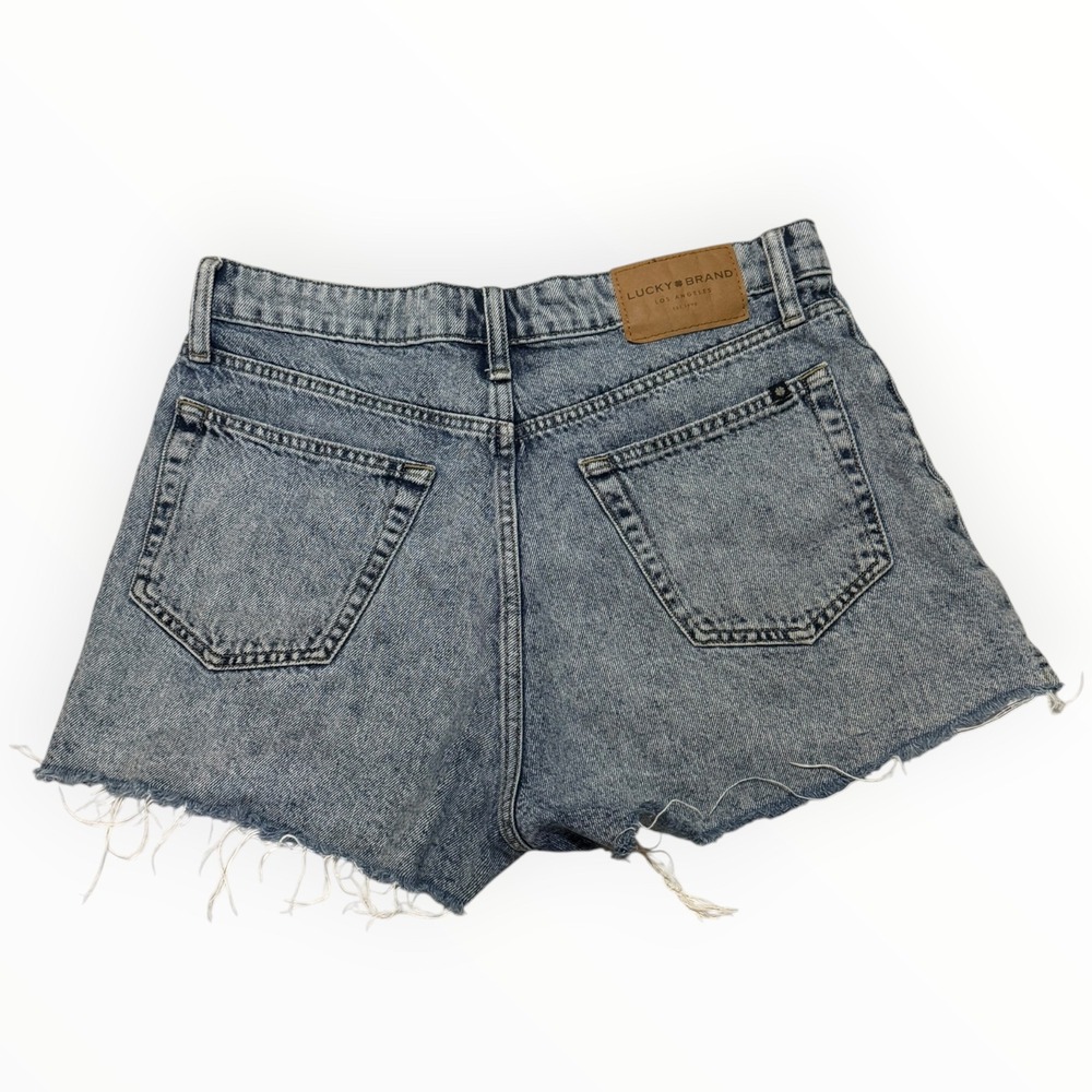 Lucky Brand Denim Shorts Womens 8/29 Blue Excellent Distressed High Rise Cut Off - Picture 2 of 10